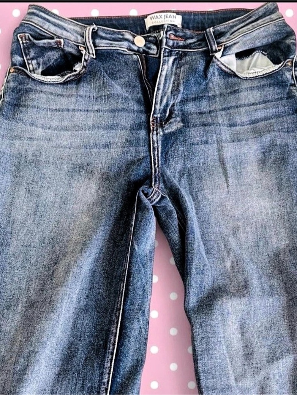 Wax Jean Collection Straight Leg Jeans Blue Waist 11/30 Like New